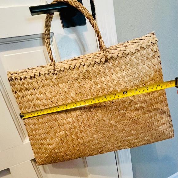 Woven Straw Satchel Handbag - Picture 2 of 5